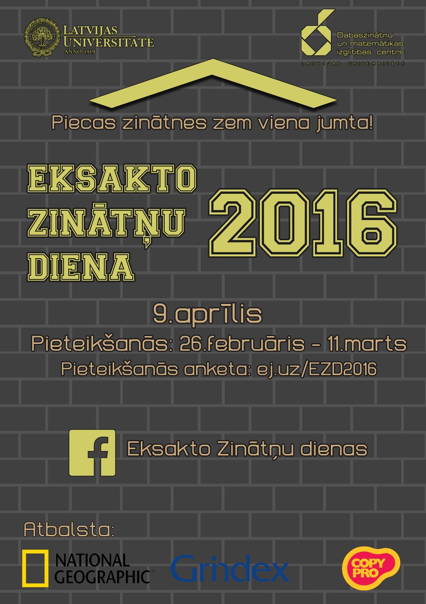 Vidusskolēn, laiks pieteikties "Eksakto zinātņu dienai" ! Info kolba.lv/eksakto-zinatn…