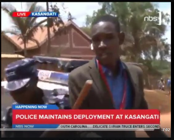 GreggyBusolo's tweet photo. Caught on camera! Uganda police arrest @nbstv Journalist live on Television @BBCWorld @CNN @KKariisa @RedPepperUG https://t.co/eNj3TQZVdi