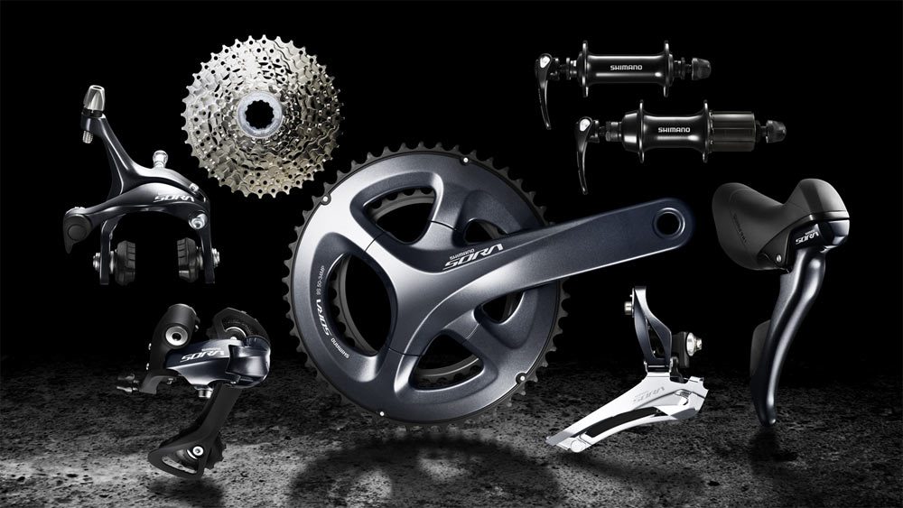 bikerumor's tweet photo. 2017 Shimano Sora ups entry level game with disc brakes, four-arm cranks; still nine speeds https://t.co/FsiYzAPBfL https://t.co/e3k0ntoRZD