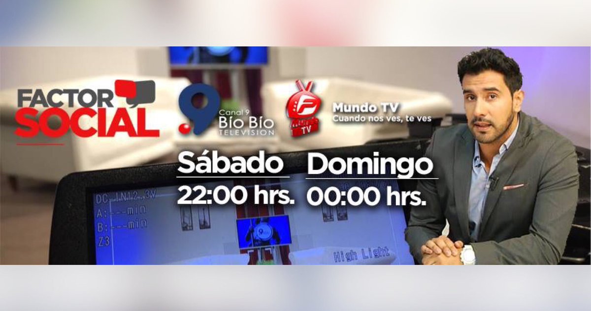 FactorSocialCl's tweet photo. Pronto!!! Quinta Temporada de #FactorSocial por @biobiotv @canalmundotv y @CanalEcool https://t.co/UVi965BHrG