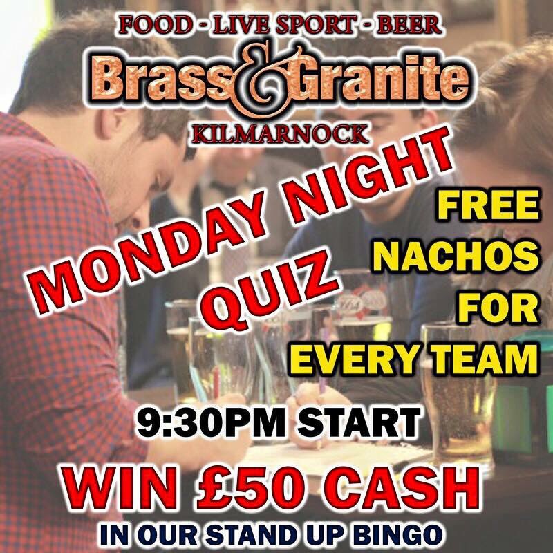 BrassandGranite's tweet image. #pubquiz tonight with @jennineil  hosting the night. Beer and cash to won and #freenachos for every team