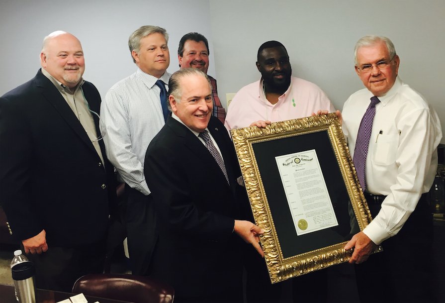 LEDLouisiana's tweet photo. This year AFCO Industries celebrates 70 yrs of operation in Louisiana! Sec. Pierson presents Governor’s proclamation https://t.co/7D3k7jdRIX