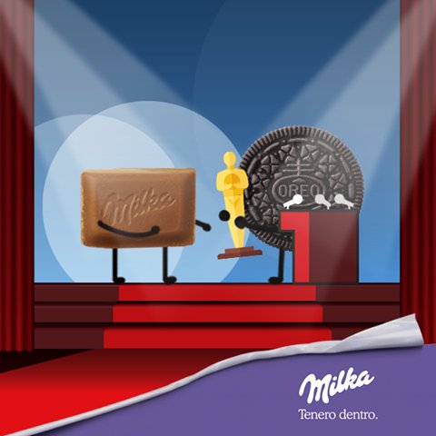 La notte degli Oscar si è conclusa, e il vincitore più tenero è il nostro quadratino #Milka! #Oscar2016