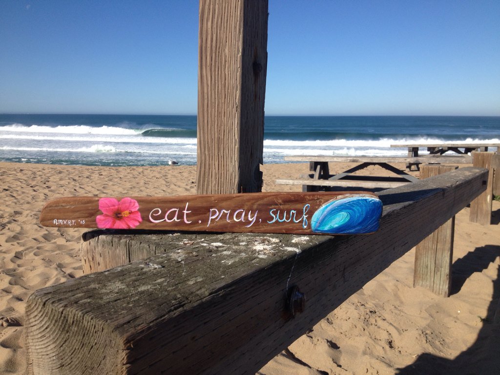 amreichman's tweet photo. Freshly finished " #eat #pray #surf " #forsale #driftwood #reuse #AMVRT #surfart #art https://t.co/oFE8yhQcYg