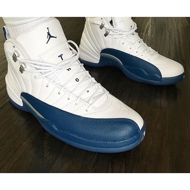jordan 12 french blue on feet