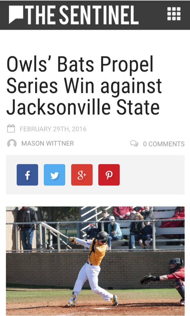 mason_wittner's tweet image. Owls’ Bats Propel Series Win against Jacksonville State ksusentinel.com/2016/02/29/owl…