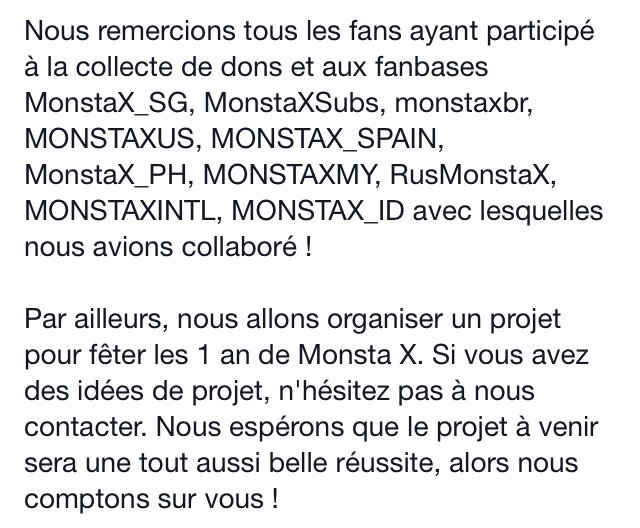 monstaxfrance's tweet photo. [PROJET #smileMonstaX] Après quelques mois, nous vous donnons un feed-back concernant le projet #smileMonstaX https://t.co/VuFPrbgydz