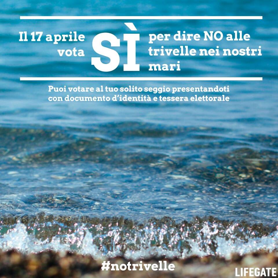 lifegate's tweet photo. In tanti ci chiedete dove si vota. #notrivelle #notriv #votasialsole https://t.co/qn3QE5XNnz