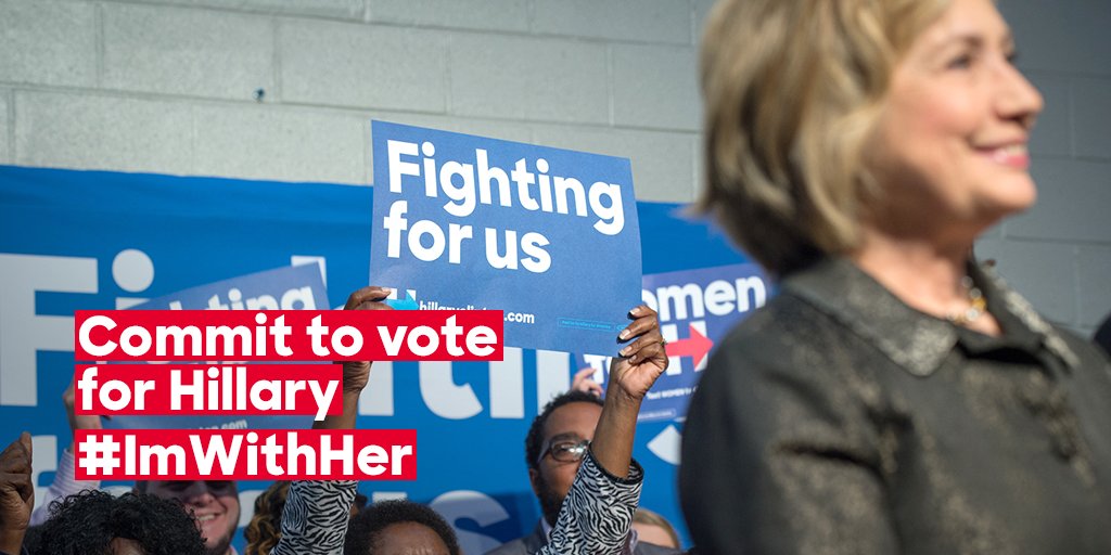 HillaryClinton's tweet photo. Time is running out to tell Hillary you're with her before Super Tuesday! Commit now: https://t.co/GlRSYxcpjO https://t.co/28khHoohFH