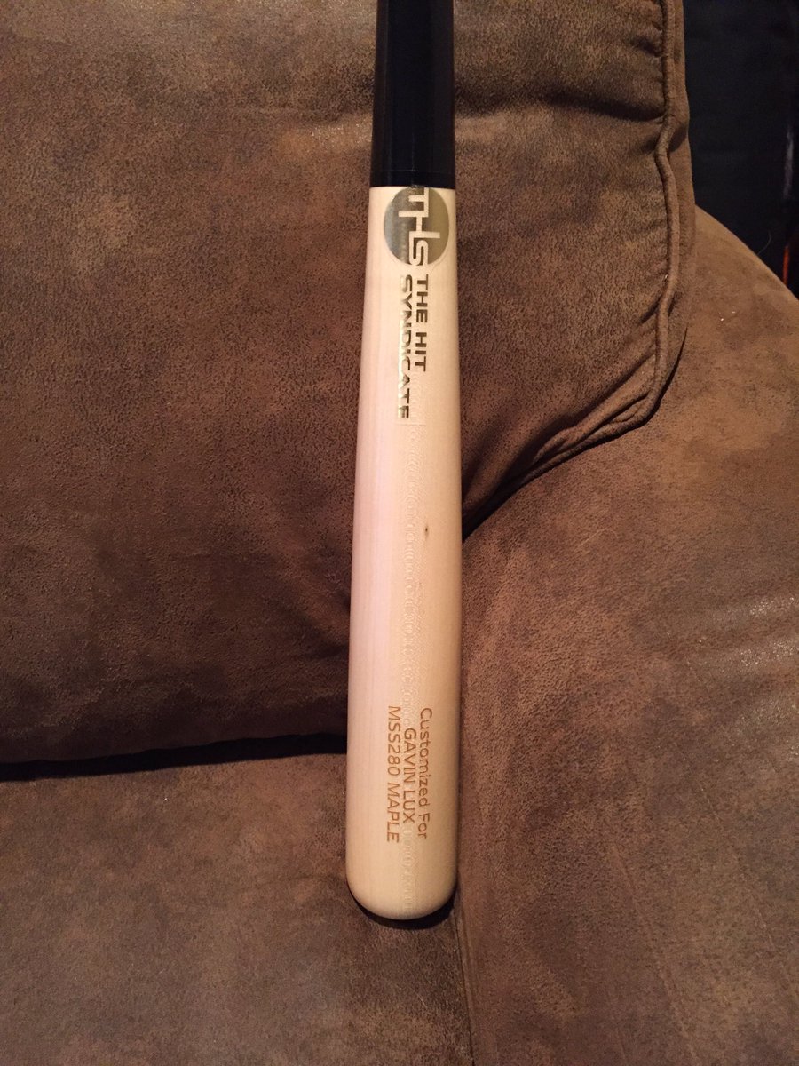 hislewood's tweet photo. Customized for @TheRealGavinLux. #HitItHard #MLBgrade #InkDot #ASU  #baseball #PerfectGame #AllAmerican #maple https://t.co/K05gkfya33