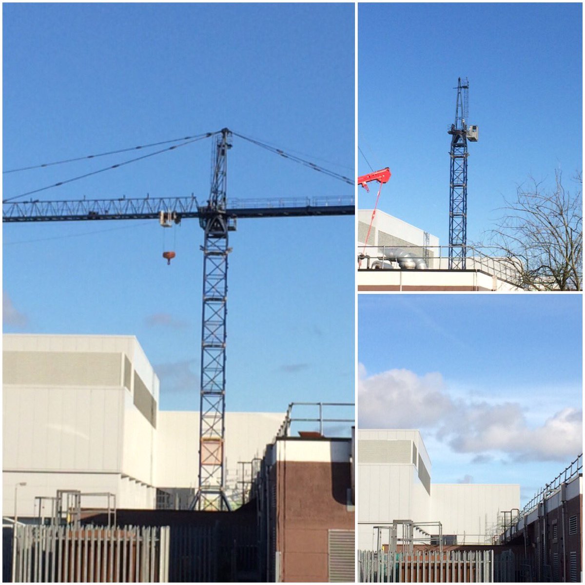 bab1789's tweet photo. The dreaded crane has gone, we see blue sky's #goinggoingone #lighteningstrike #phew @LizLibiszewski @JamesPagetNHS https://t.co/Vr5qTqEoDy