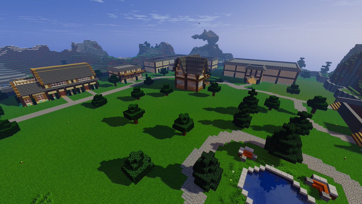 PredzCraft's tweet image. Here's a few scenic images from the spawn village, Pollentia.