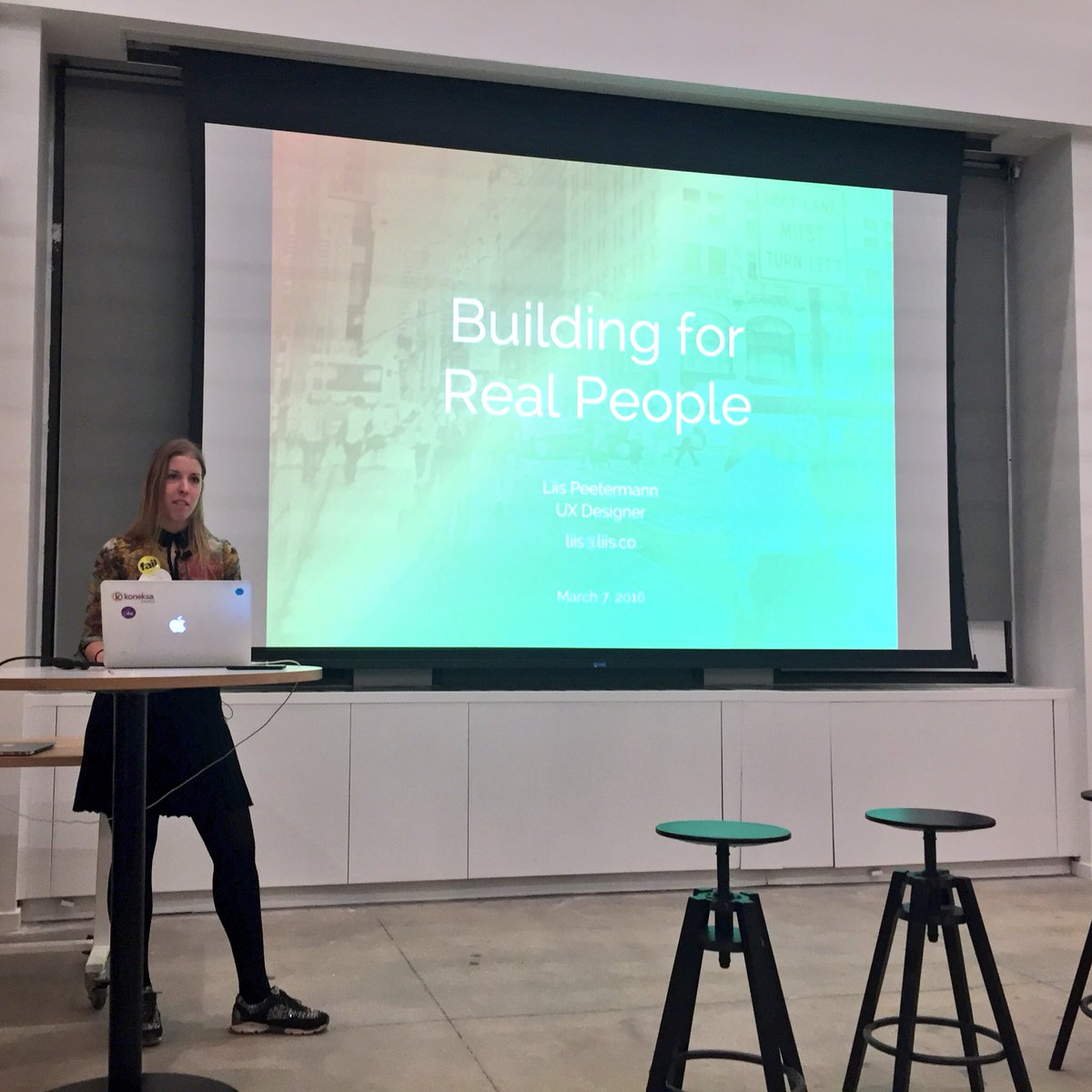 erinzobitz's tweet photo. Building for Real People with Liis Peetermann at @WomenWhoCodeNYC Design Talks @BuzzFeed https://t.co/HYKInXzPdu