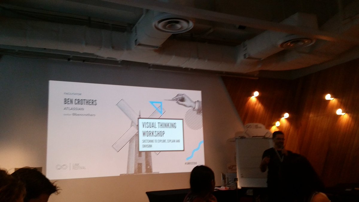 leadingatwork's tweet photo. Design strategy workshop "people not pixels" with @bencothers from @Atlassian #LinkFest2016 #visionstolife https://t.co/BVw1GTPAwl