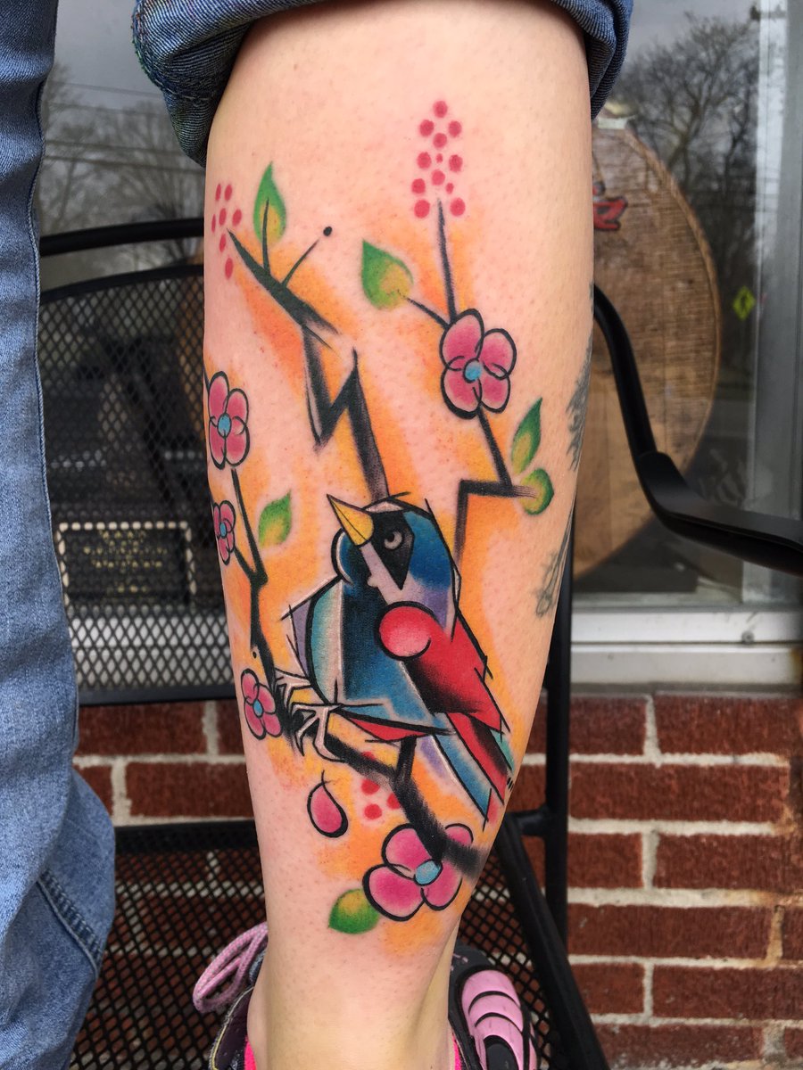 TrayBenham's tweet photo. Tattooed this today @SpikeInkMaster #abstractart #watercolortattoos https://t.co/jFVQ9IckrQ