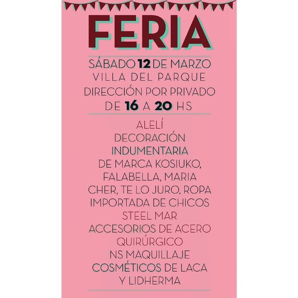 NSmaquillaje's tweet photo. 🚨 Feria SÁBADO 12 de marzo ♥
🔸De 16 a 20 hs 🔸
✅Venta de productos LACA y LIDHERMA
✅Asesoramiento personalizado
✅ De… https://t.co/R6xTENljkb