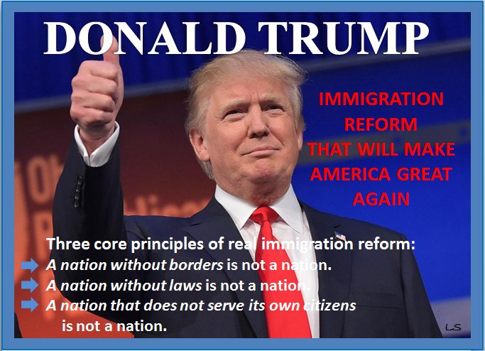 ➡️ <a href="/realDonaldTrump/">Donald J. Trump</a> WILL #BuildTheWall &amp; Protect American Sovereignty!
#Trump2016
donaldjtrump.com/positions/immi… …
