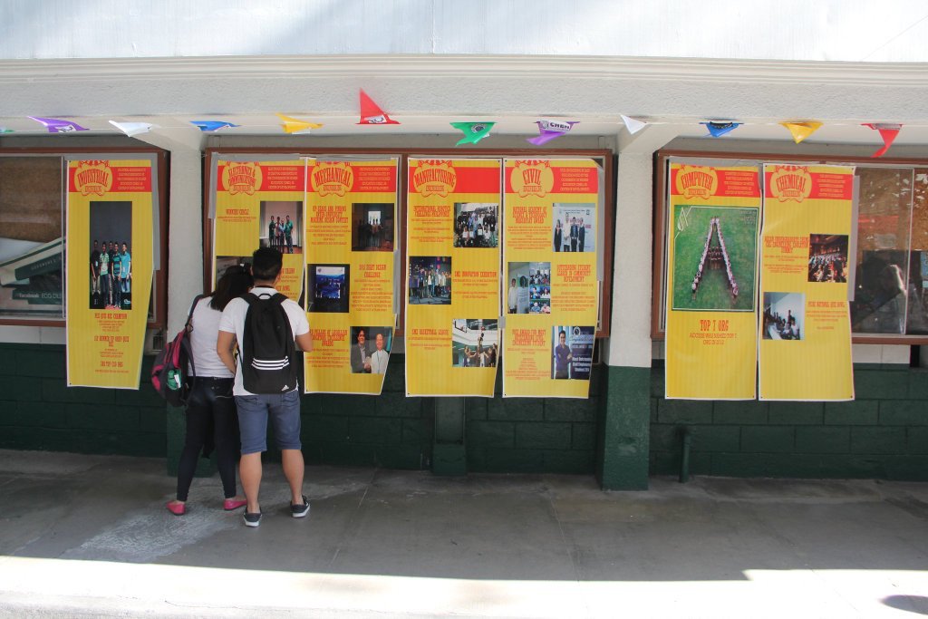 EngWeek2016's tweet photo. #TerrificTuesday: Have you seen the 'LookENG Back' gallery at Velasco Walk? ❤️💛  Much love for GCOE! #CIRQUE2016 https://t.co/4Hsw6SqVHa