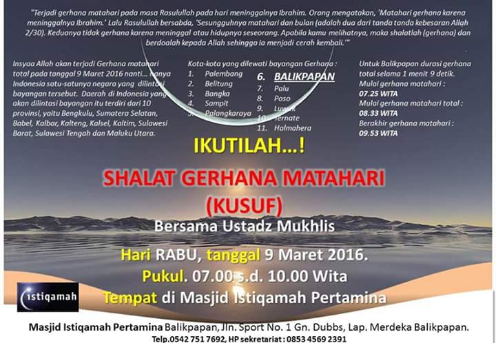 [KASKUS COMMUNITY] Gerhana Matahari Total di Balikpapan, 9 Maret 2016