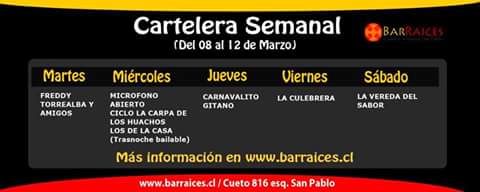 tparrao's tweet photo. Bar Raíces semana del 8 al 12 de marzo https://t.co/fFhhDVPgM8