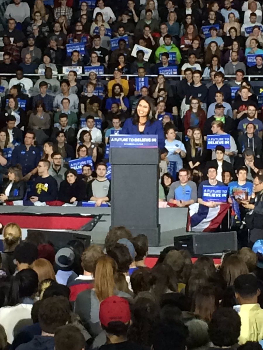 WOLVTVNews's tweet photo. .@TulsiGabbard, former Vice Chair of the DNC, Hawaii congresswoman, and veteran, is here to speak on Bernie Sanders! https://t.co/bnTon366rv