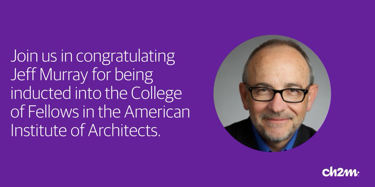 JacobsConnects's tweet photo. CH2M #architect Jeff Murray’s honor of AIA Fellow is reserved for under 4% of AIA members! https://t.co/vz3qrFSthm https://t.co/HHr7G2WI1F