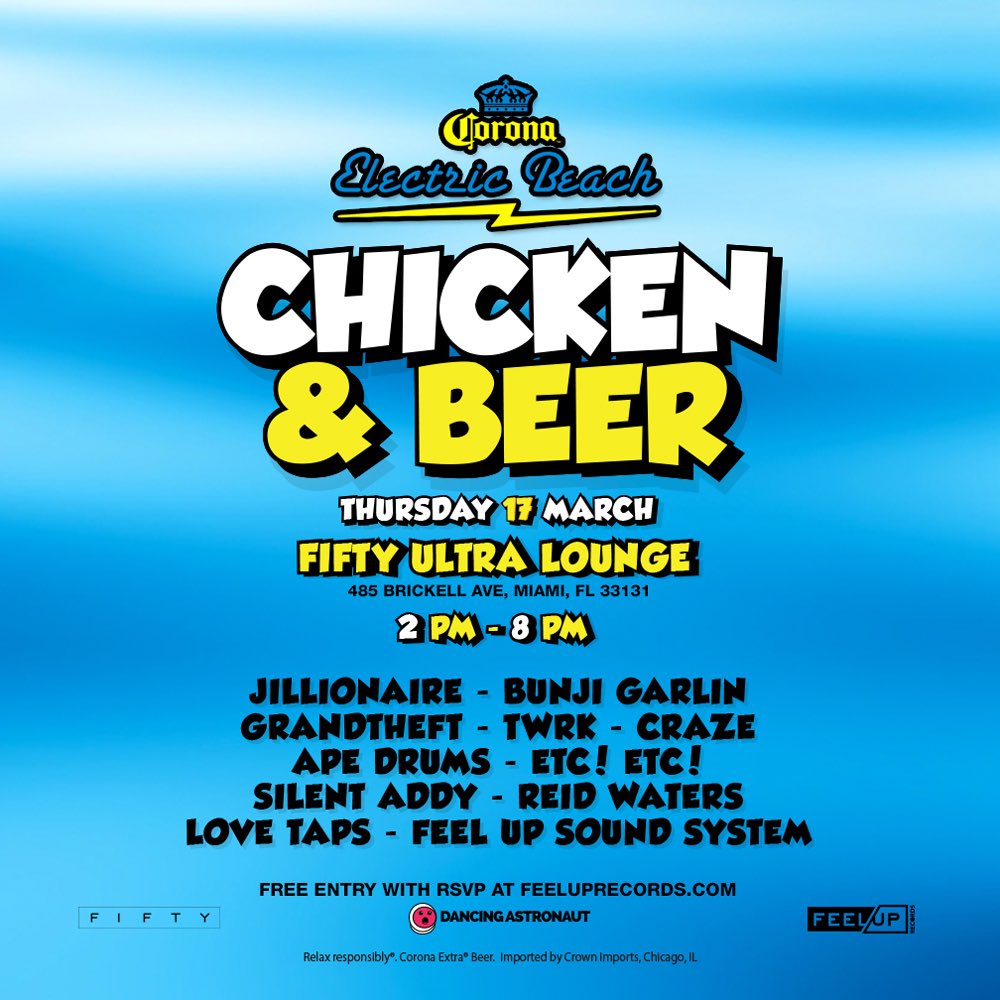 FIFTYMiami's tweet image. 7th Annual Chicken &amp;amp; Beer! See you soon @FIFTYMiami #CORONAELECTRICBEACH 3/17 2-8PM! @ElectricBeach