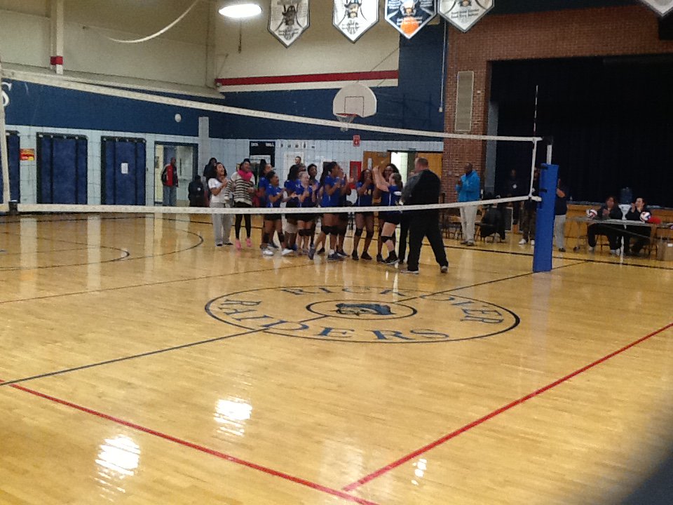 Parker 7th grade girl's celebrate winning the IESA Sectional Championship.