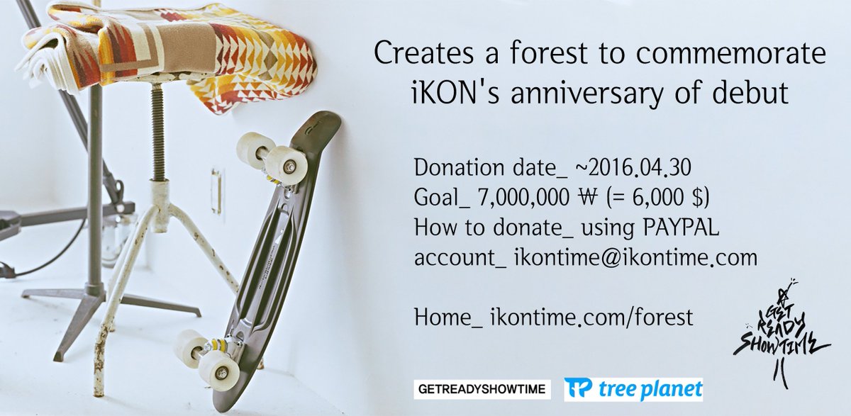 getshow_global's tweet photo. [RT Plz]
iKON forest account is open till 30 april
U can give a donation on paypal !
Plz join for making iKON forest https://t.co/2SJ9fSWCql