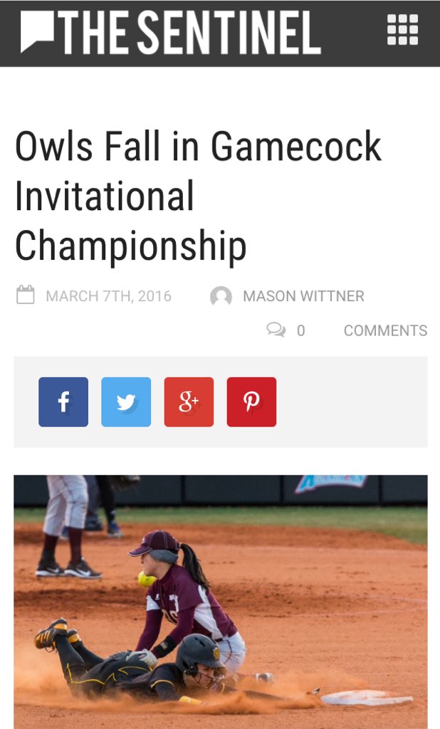 mason_wittner's tweet image. KSU softball fell in Gamecock Invitational Championship yesterday ksusentinel.com/2016/03/07/owl…