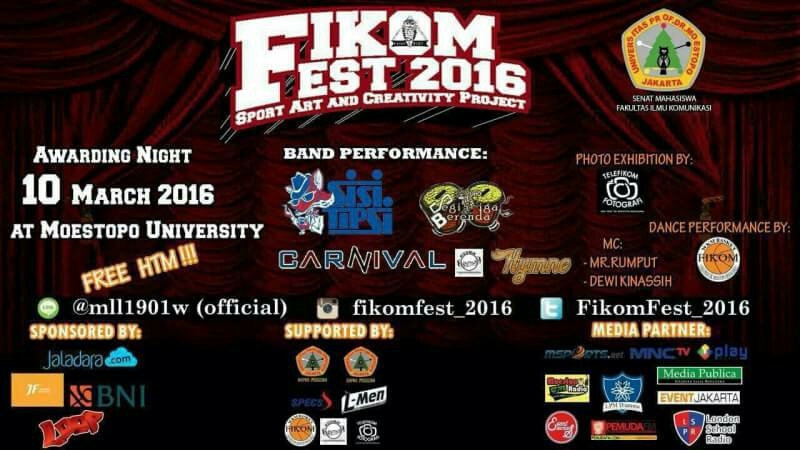 Moestopo_Radio's tweet photo. Hari ini FIKOM FEST udah d mulai lhooooo @FikomFest_2016 semangat yah yg lagi tanding https://t.co/MIKDL5g6J6