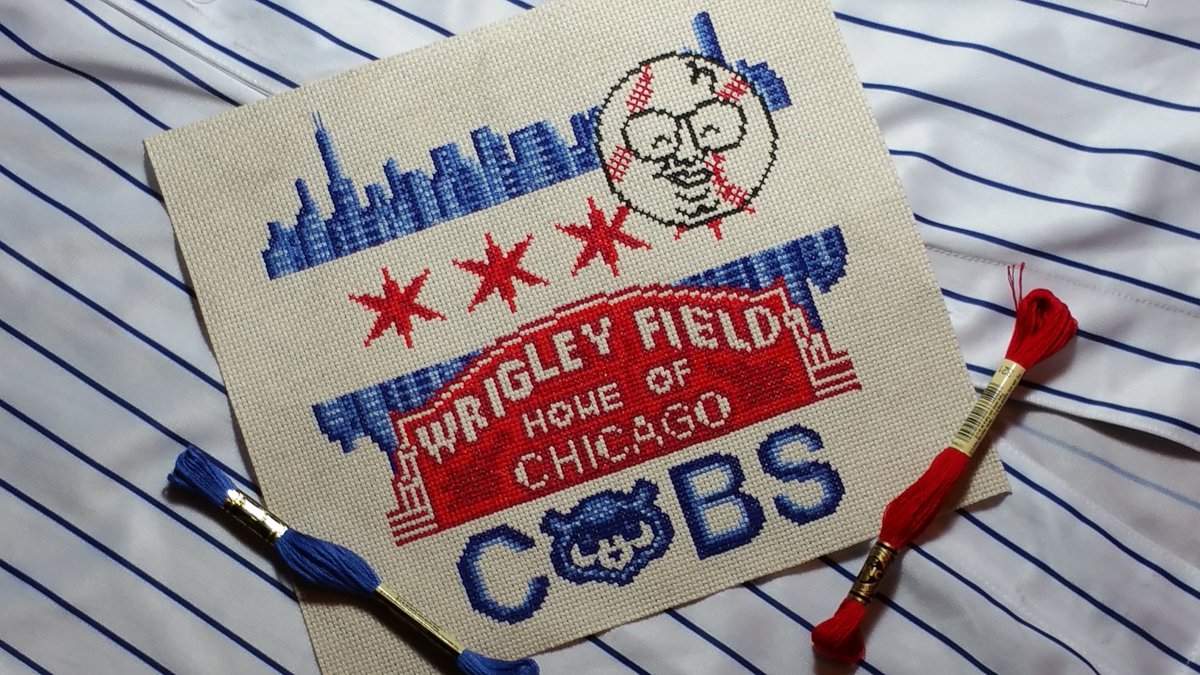 fromv2you's tweet photo. #chicagocubs #crossstitch #pattern @ https://t.co/mUxIg396eF #etsy #cubbies #baseball #chitown #handmade https://t.co/Yq0x2iCaGv