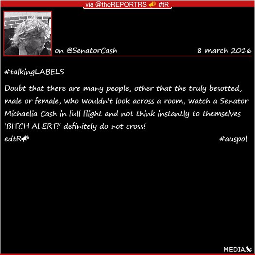 clickhereAU's tweet photo. #talkingLABELS Senator #MichaeliaCash [@SenatorCash] Doubt that there are many people...#clicpic  #edtR📣 #auspol https://t.co/CETSIx3JD2