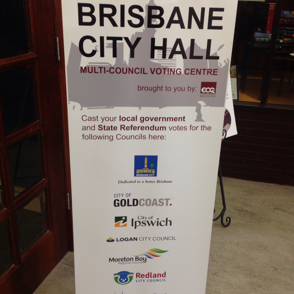 AndrewBartlett's tweet image. Just did the voting thing at #Brisbane City Hall. #BCCvotes #No4yearterms #VoteNo #referendum #festivalofdemocracy