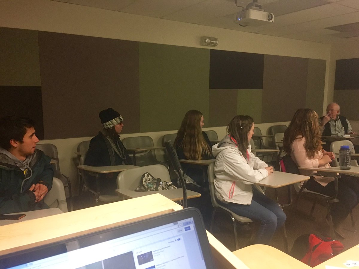 ColoStateDOF's tweet photo. Students of various colleges listen as Dr. John Grant speaks out about climate change at our 1st club meeting #DOF https://t.co/hvbdCVYRaO