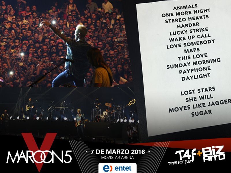 ¿Qué te pareció el concierto de #Maroon5EnChile? Déjanos tu comentario! #M5OnTheRoad <a href="/T4FBizarro/">T4F+Bizarro</a>