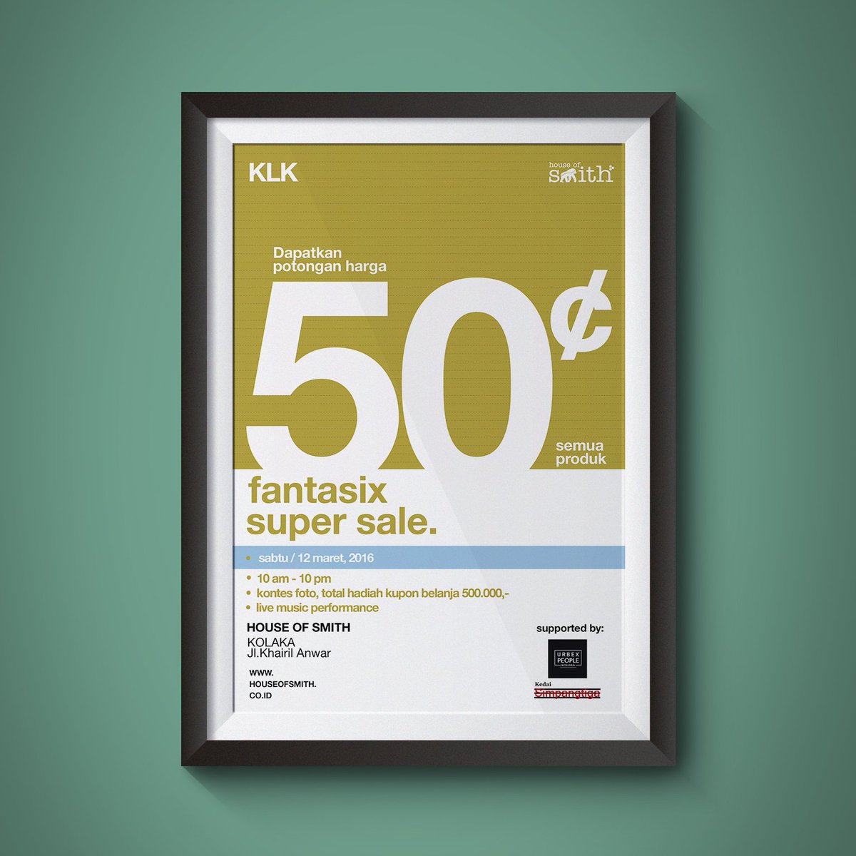aboutsmithKLK's tweet image. INGAT yah tgl 12 Maret kita ada Fantasix, Semuanya Diskon 50% hanya di
House of Smith, Jl. Khairil Anwar, Kolaka