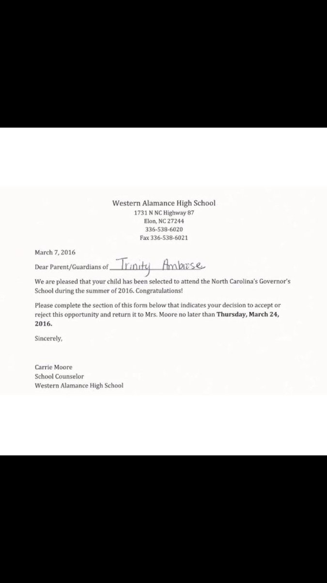 Congratulations to our music director Trinity Ambrose for getting into Governors school!!!