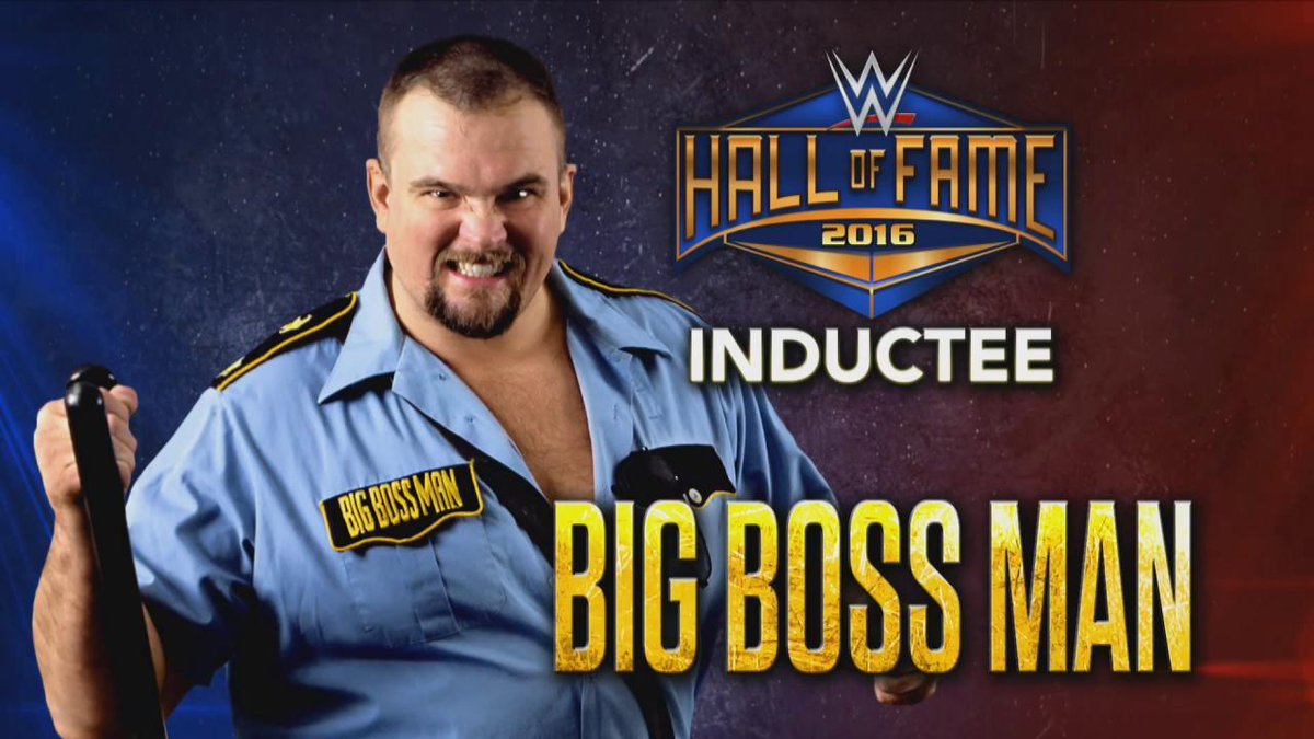 WWE's tweet photo. Congratulations to The #BigBossMan, the newest Class of 2016 Inductee for the @WWE Hall of Fame! #CobbCountryGA #RAW https://t.co/sAkYhgjS77