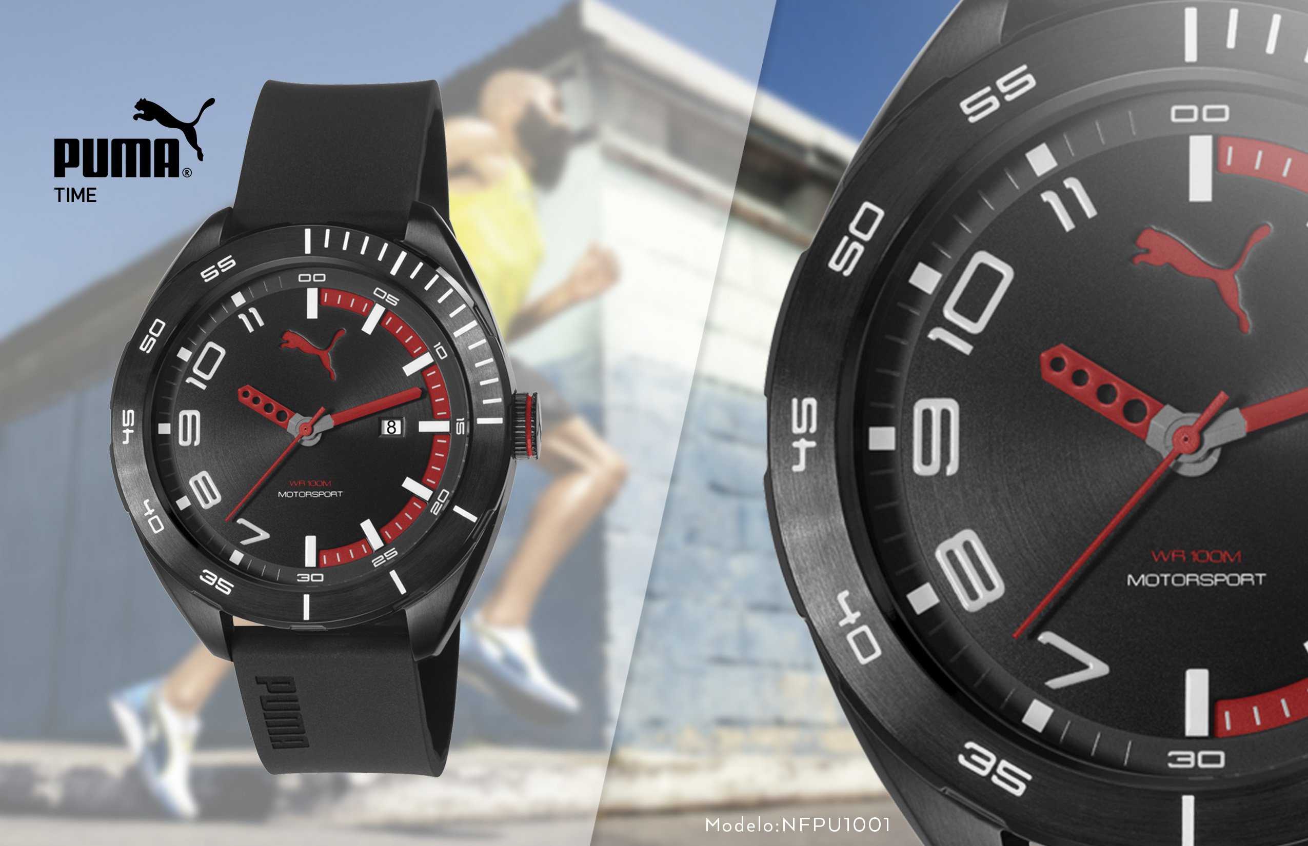MegaShoes on X Puma reloj para hombre de la serie octano II con caja de acero inoxidable 48 mm esfera negra resistencia al agua https t 9DG61jWvUE X