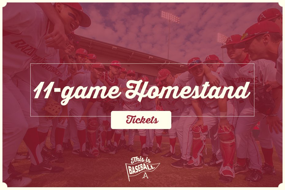 RazorbackBSB's tweet photo. The boys are BACK at Baum. ⚾️🏴

11-game homestand begins Wednesday, don't miss a pitch!
TIX: https://t.co/OLcTovdhKr https://t.co/0OYqFSczlG