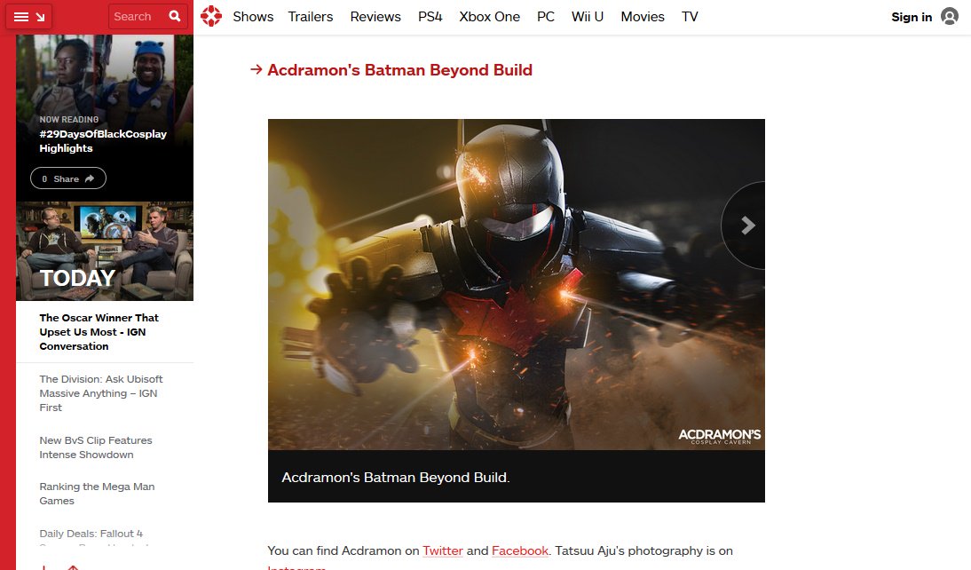 acdramon's tweet photo. I'm on @IGN highlights for #29DaysOfBlackCosplay w/ others! THANK YOU! https://t.co/kS5WXko1vC #cosplaystrong #hype https://t.co/sAs5m67itm