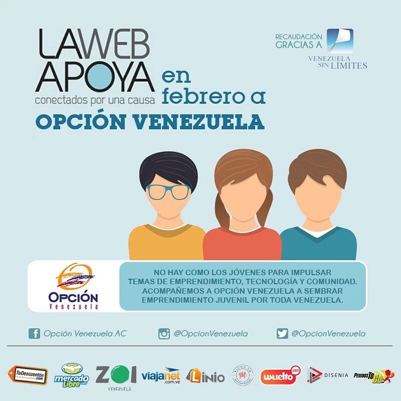 OPCIONVenezuela's tweet photo. Aún hay chance para financiar el #EmprendimientoJuvenil que impulsamos con #LaWebApoya #OpcionEmprender #Venezuela https://t.co/L4U4Over3F