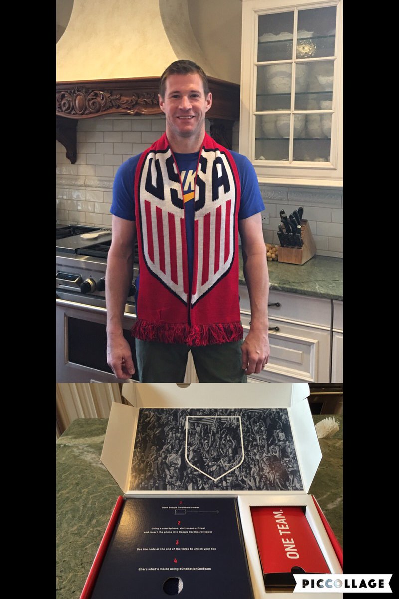 Thanks to <a href="/ussoccer/">U.S. Soccer</a> for the new scarf. Great job on the launch of the new crest.