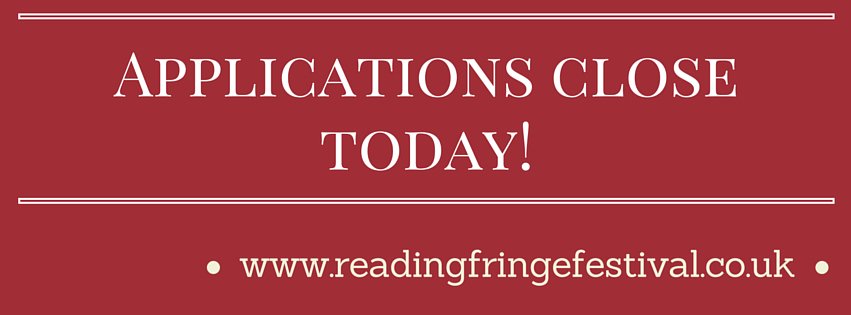 jas_milli's tweet photo. Last few hours... apply to perform at @Rdgfringefest #drama #theatre #comedy &amp; more in #rdg #rdguk July 20-24 pls RT https://t.co/4RGGo6MLSj