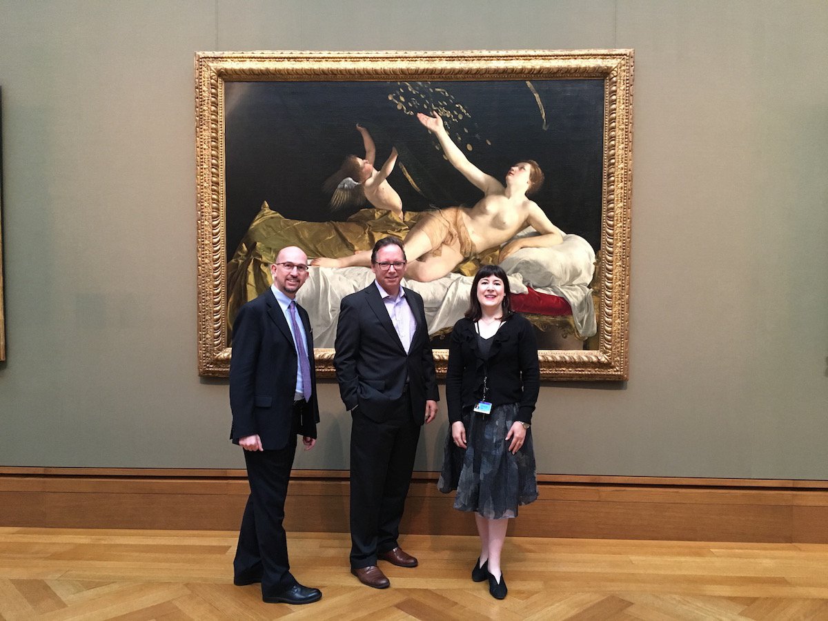 Davide Gasparotto, Richard Rand &amp; Anne Woollett can't wait to share "Danaë" with our visitors tomorrow. #art
