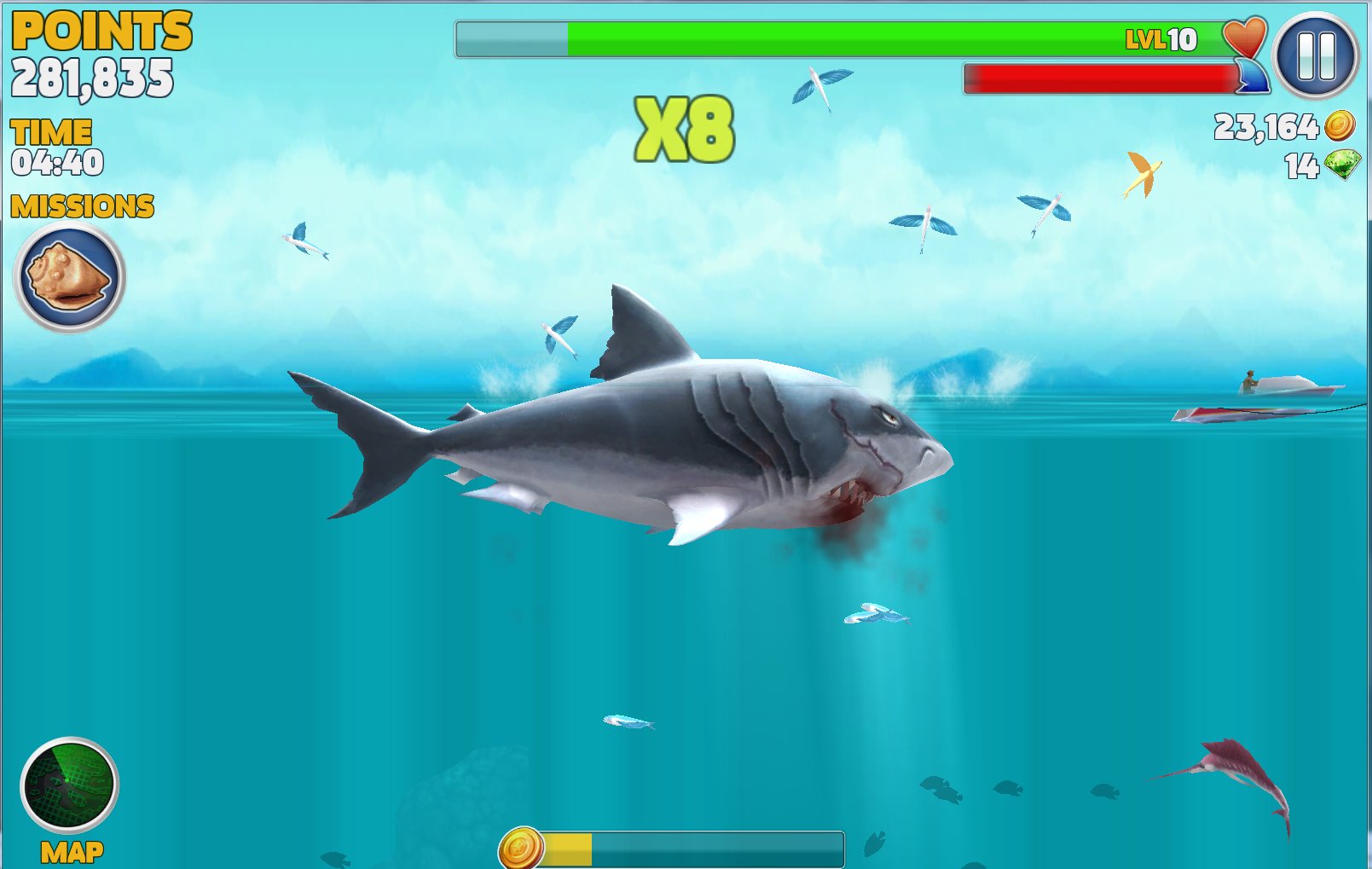 Hungry Shark on X: It's #megalodonmonday and #leapday!! To win the event,  in one life try to eat as many flying fish as possible!   / X