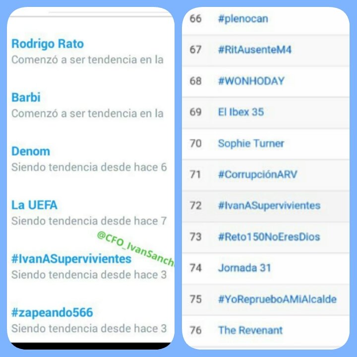 Azulesan's tweet photo. Si n m falla la vista creo q ests en el puesto 72,no??eso en m pueblo n es tendencia @Avatar_myhyv @CFO_IvanSanchez https://t.co/yb64wQuo45