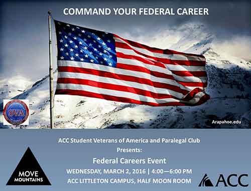 ArapahoeCC's tweet photo. #ArapahoeCC will host a federal career expo this Wednesday (4pm-6pm). FREE &amp; open to public. https://t.co/EY7UWGBr9Y https://t.co/uXNRvSKvbc