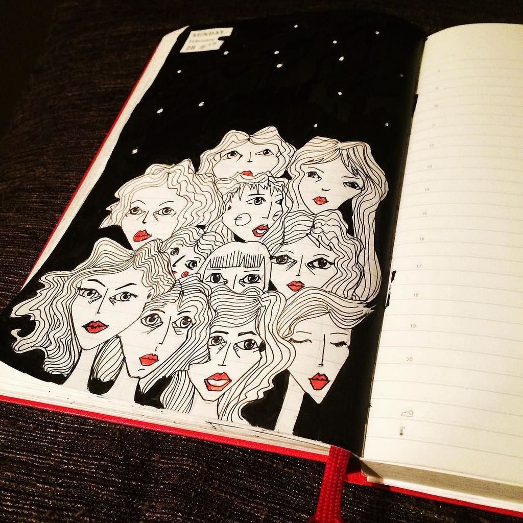 Stars 59/366 #moleskine #daily #diary (c)7shapes #star #stars #girl #draw #drawing #drawin… ift.tt/1Sdg0uJ